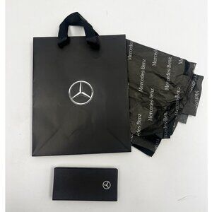 Mercedes Benz Gift Shopping Bag, Box Black And Silver With Tissue Paper